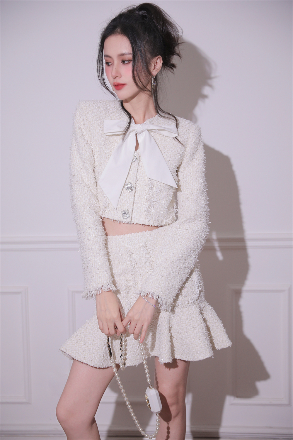 Luxury Bags Made In China - Luxury Diamond Studded Bow Jacket Outfit