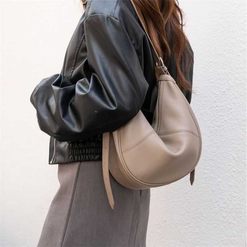 Luxury Bag Collection - BURMINSA Slouchy Genuine Leather Hobo Bags