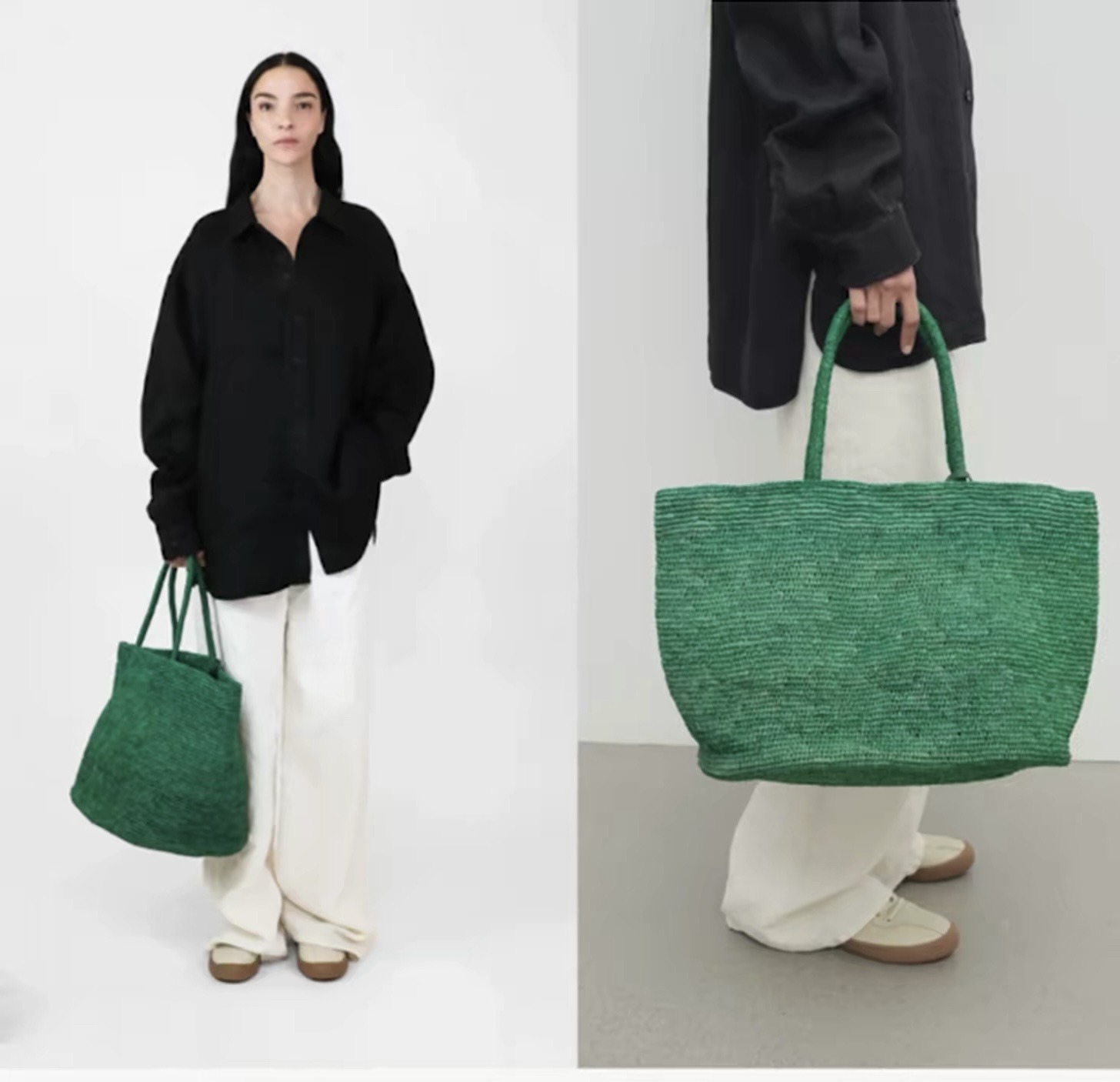 Cute Green Rattan Tote Bag – H – Luxury Bags Green recenzja i cena