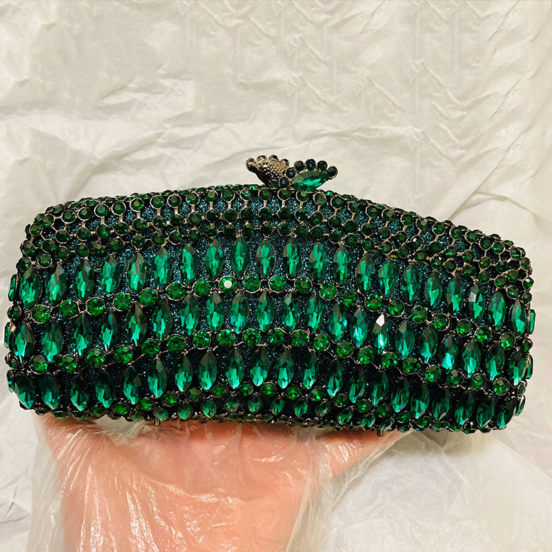 Luxury Green Rhinestone Evenin – Luxury Bags Green recenzja i cena
