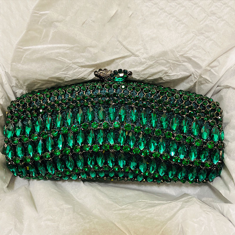 Luxury Green Rhinestone Evenin – Luxury Bags Green recenzja i cena