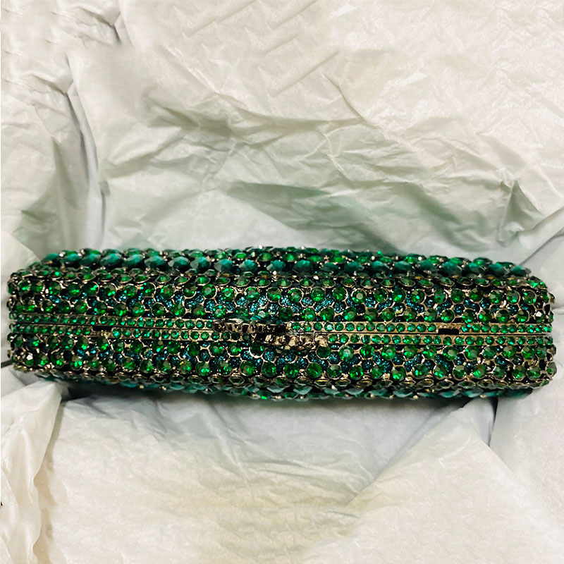 Luxury Green Rhinestone Evenin – Luxury Bags Green recenzja i cena