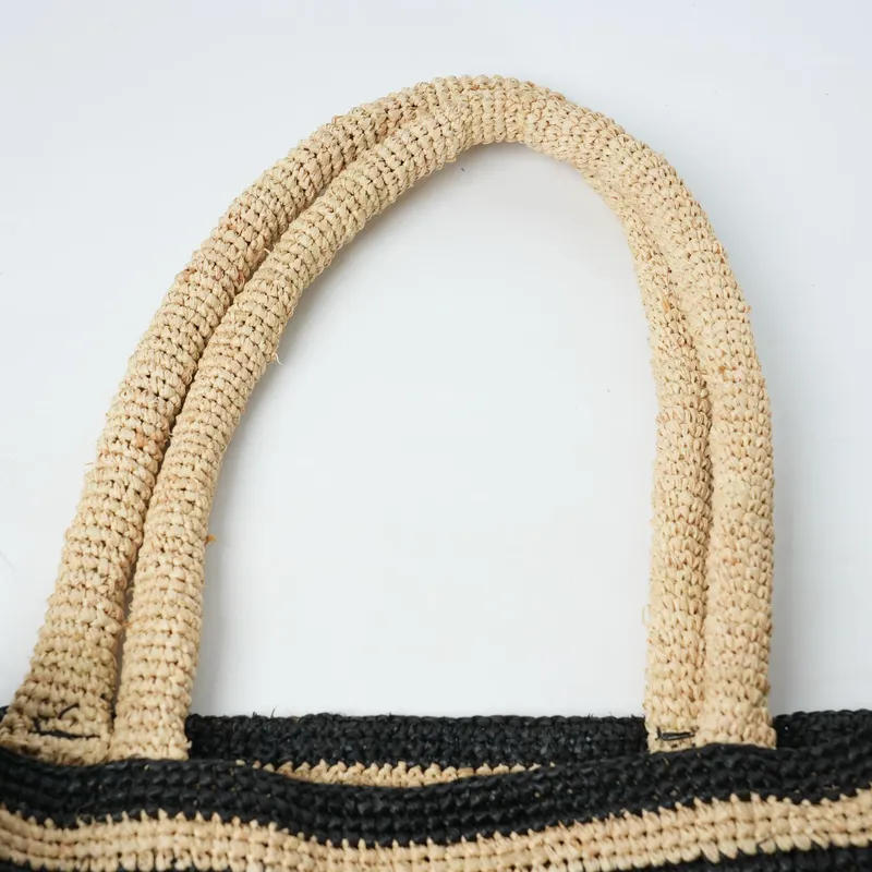 Striped raffia woven straw bag – Luxury Bags Tote recenzja i cena