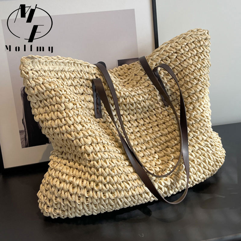 Straw Woven Tote Bags Casual L – Luxury Bags For Summer recenzja i cena