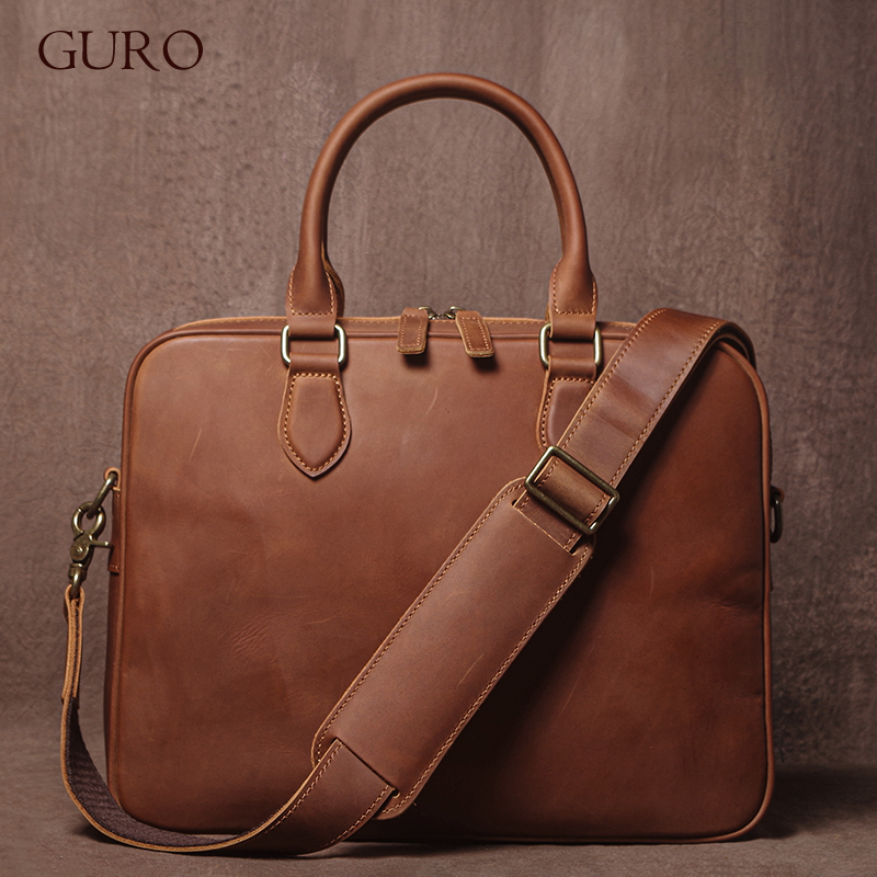 GURO Men Crazy Horse Cowhide B – Luxury Bags Tote recenzja i cena