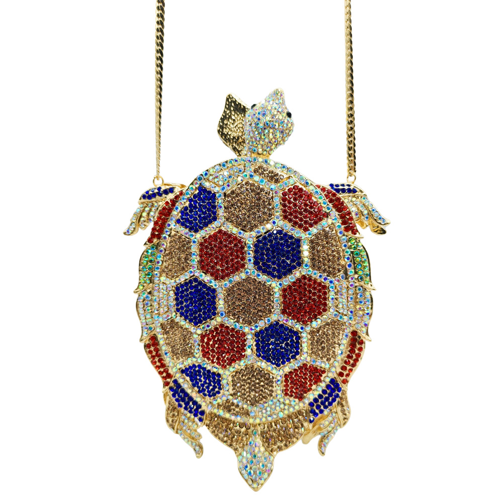 Turtle-Shaped Rhinestone Eveni – Luxury Bags Green recenzja i cena