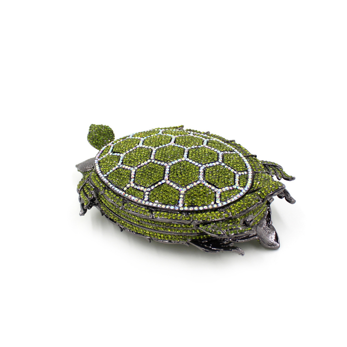 Turtle-Shaped Rhinestone Eveni – Luxury Bags Green recenzja i cena