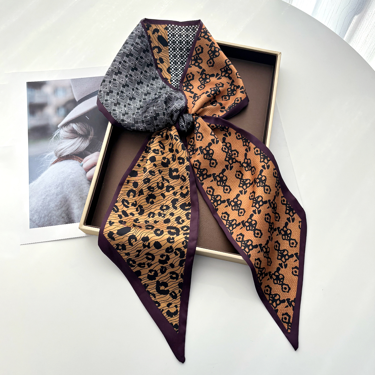 Leopard Printed Skinny Scarf F – Luxury Bags Design recenzja i cena