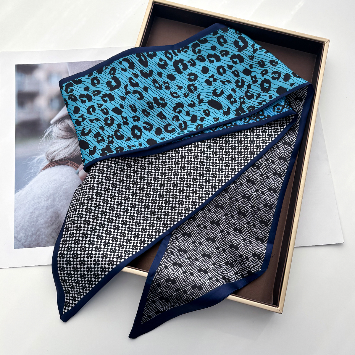 Leopard Printed Skinny Scarf F – Luxury Bags Design recenzja i cena